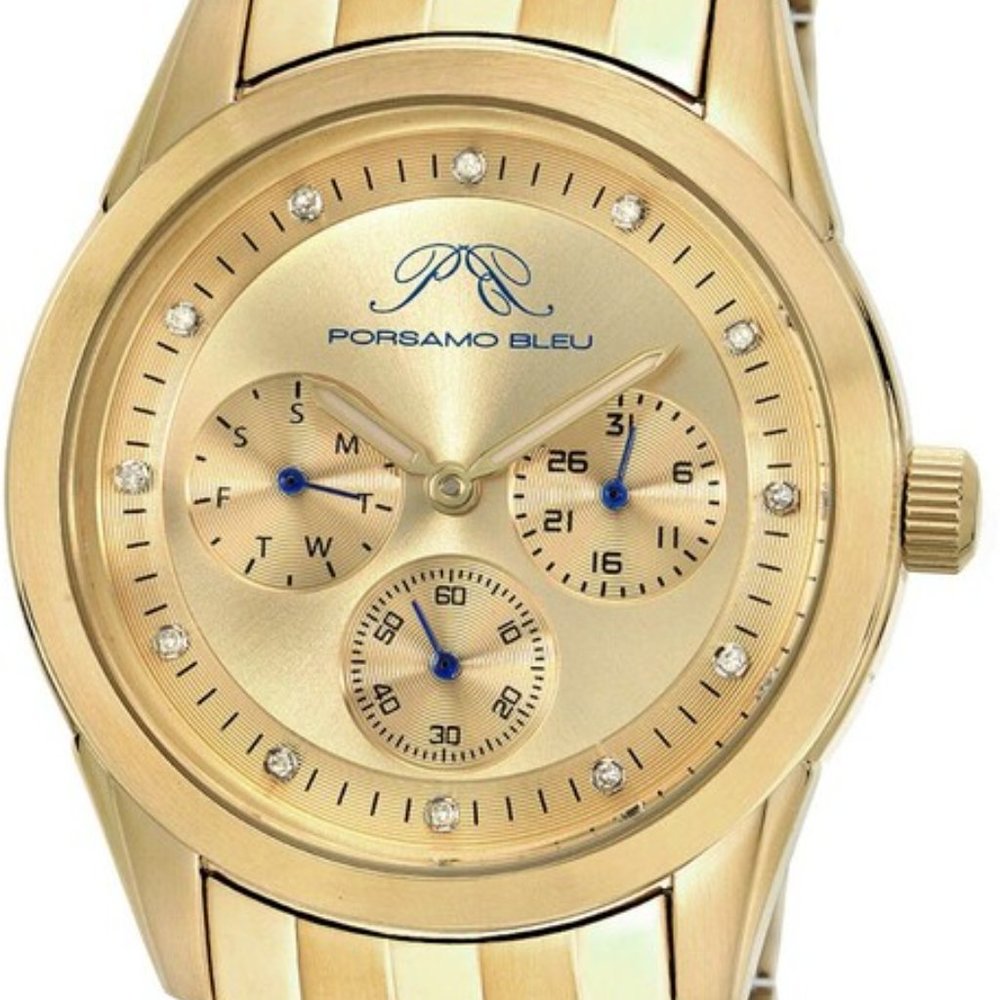 Porsamo Bleu Gold-Tone Multifunction Women's Watch